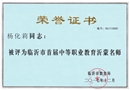 临沂市首届沂蒙名师——杨化莉